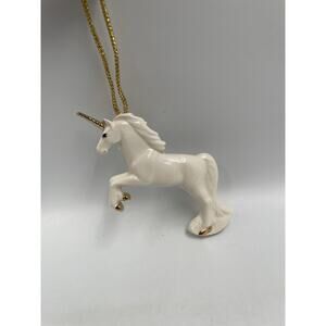Vintage Porcelain Unicorn Tree Ornament
